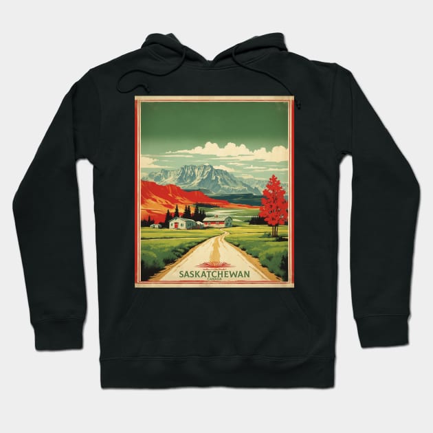 Saskatchewan Canada Vintage Poster Tourism Hoodie by TravelersGems